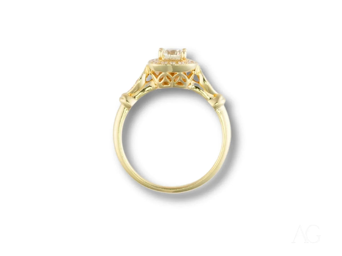 Eternal Embrace engagement ring with eternal love diamond in halo design
