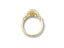 Eternal Embrace engagement ring with halo design, gold band, square diamond, intricate filigree setting