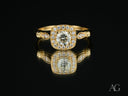 Eternal Embrace engagement ring with halo design and round brilliant diamond