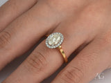 Eternal Halo Engagement Ring with Oval Diamond and Delicate Halo