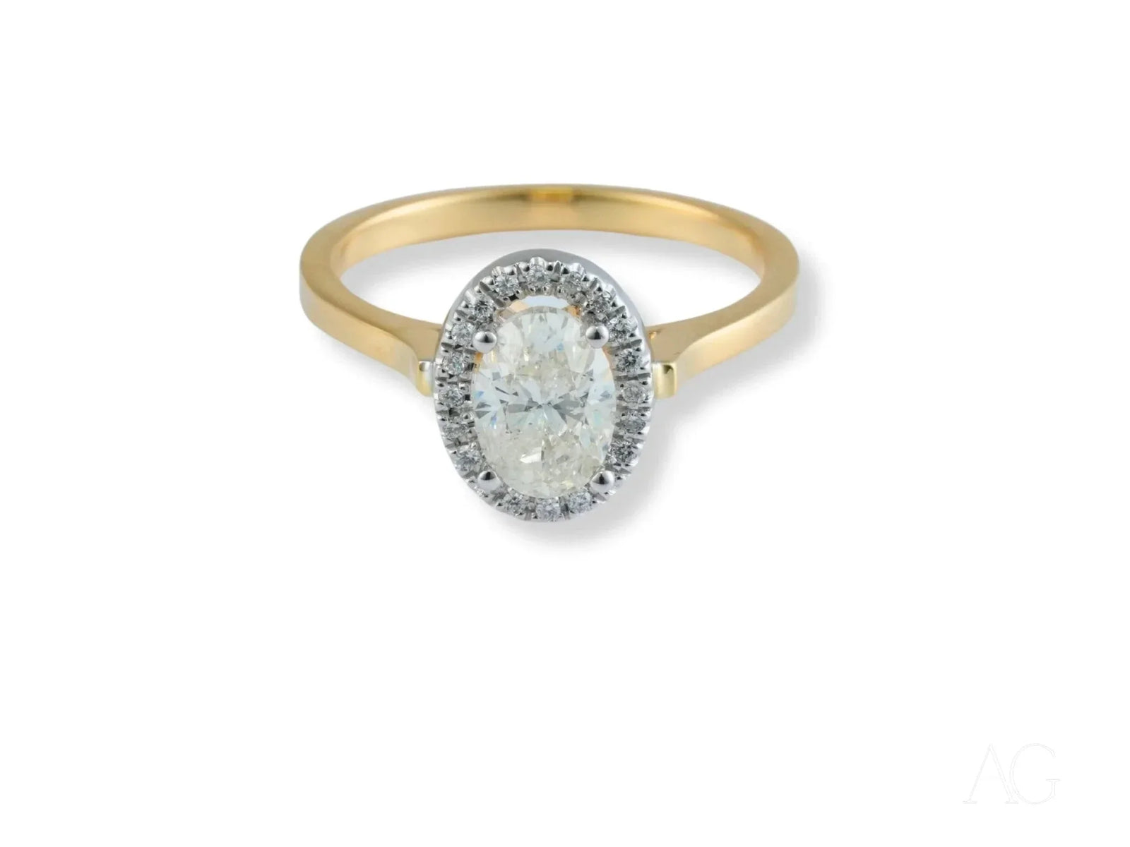 Eternal Halo Engagement Ring with Oval Diamond and Delicate Halo