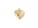 18k solid gold Eternal Heart Pendant with cutout heart patterns