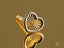Eternal Heart Stud earrings in solid 18k gold with sunburst pattern art gold jewelry