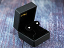 Eternal Heart stud earrings in solid 18k gold, in black velvet box