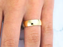 Eternal Love 18k solid gold wedding band on finger