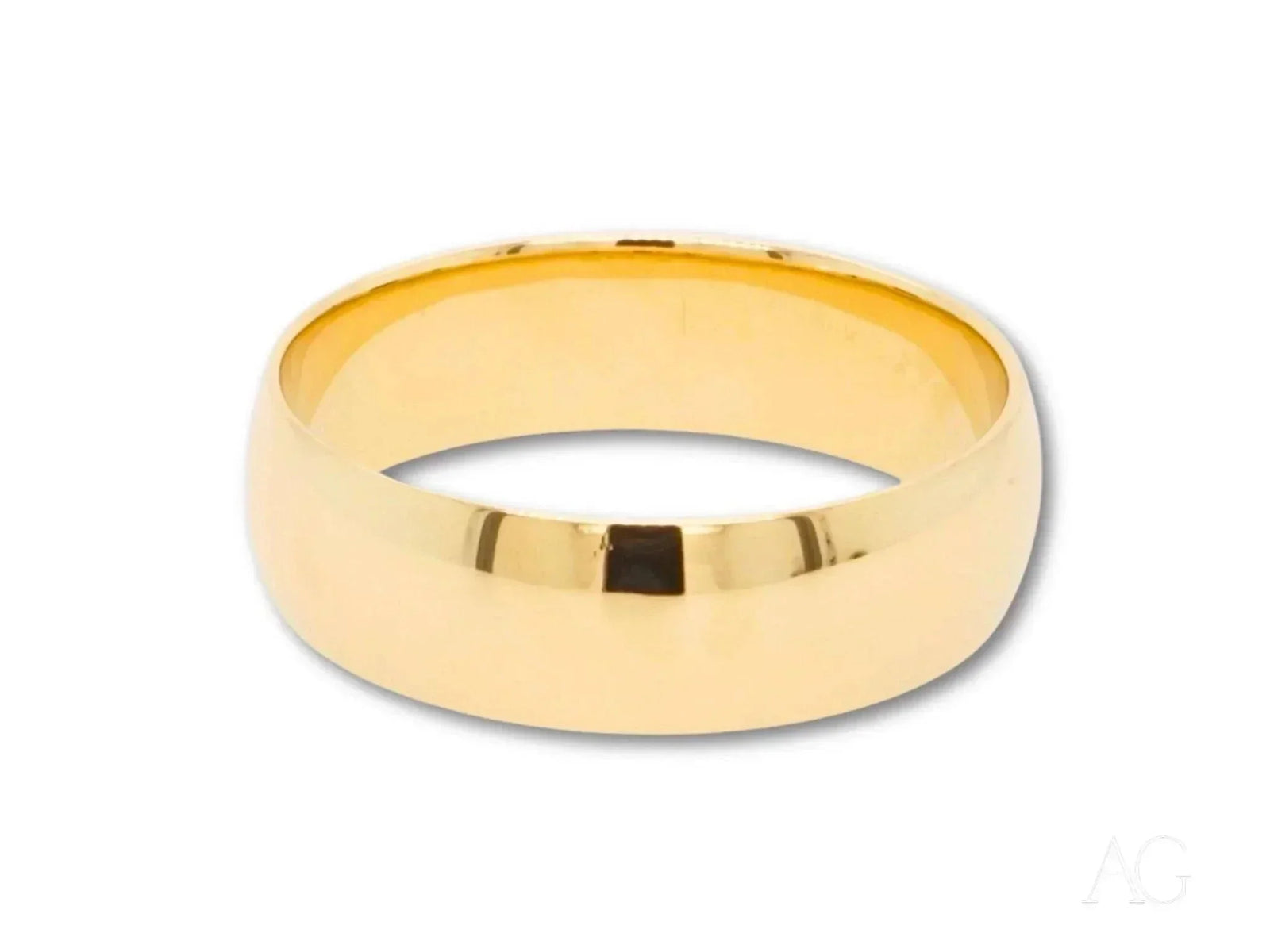 Eternal Love 18k solid gold wedding band with domed exterior