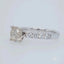 Silver engagement ring with round diamond and pavé band from Eternal Love 18k White Gold jewelry in Greater Boston Area