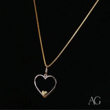 Eternal love pendant with elegant heart design and gold chain