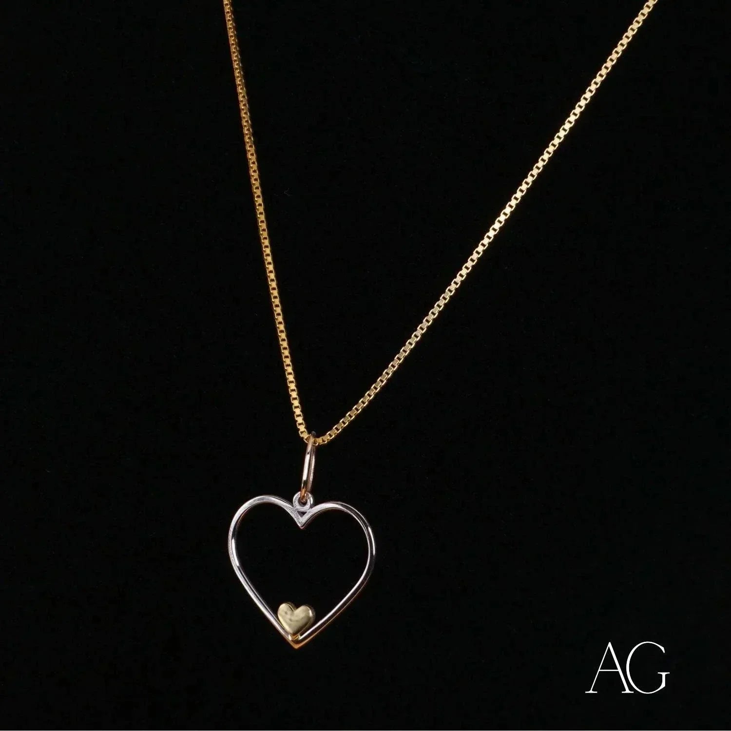 Eternal love pendant with elegant heart design and gold chain