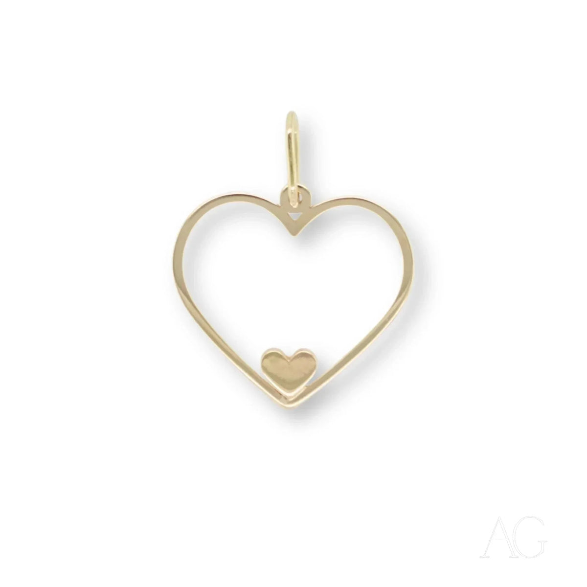 Elegant heart design of Eternal Love Pendant with gold heartfelt glint