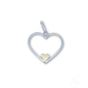 Eternal Love Pendant: Silver Heart with Gold Heart Inside