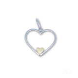 Eternal Love Pendant: Silver Heart with Gold Heart Inside