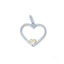 Silver heart-shaped pendant with gold inner heart, showcasing an elegant heart design for eternal love