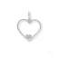 Silver outline heart charm with solid inner heart for Eternal Love Pendant, an elegant heart design