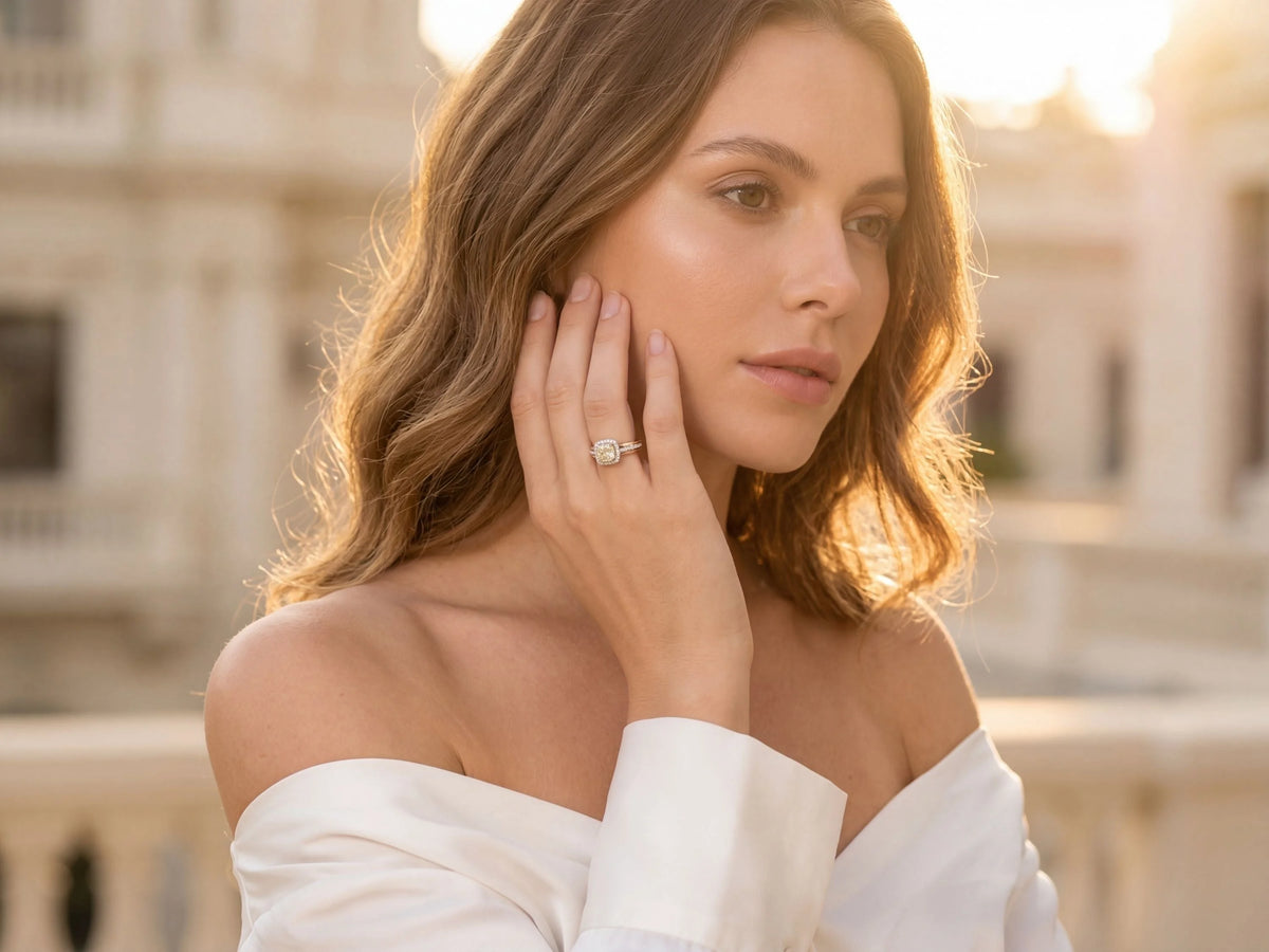 Eternal Promise diamond engagement ring on platinum band