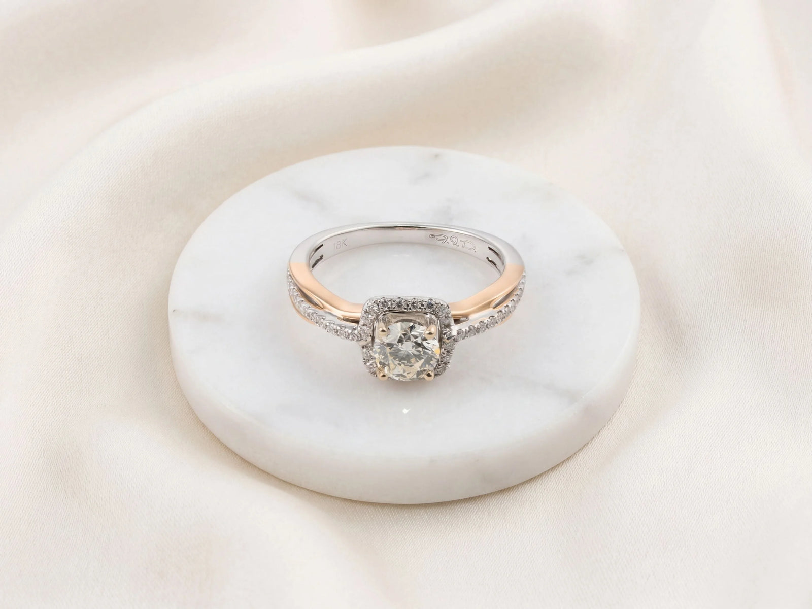 Eternal Promise two-tone diamond ring in white rose gold