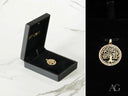 Eternal Roots Tree of Life gold pendant with gemstone ring