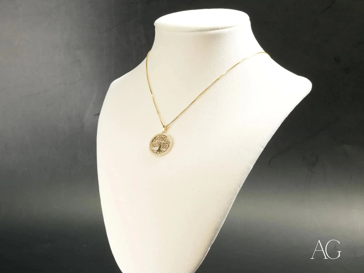 Eternal Roots art gold jewelry: Árvore da vida tree of life pendant necklace