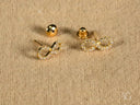 Eternal Spark 18K gold infinity CZ stud earrings with backs