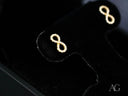 Eternal Spark 18K gold infinity CZ stud earrings