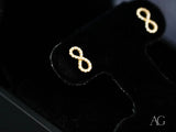 Eternal Spark 18K gold infinity CZ stud earrings