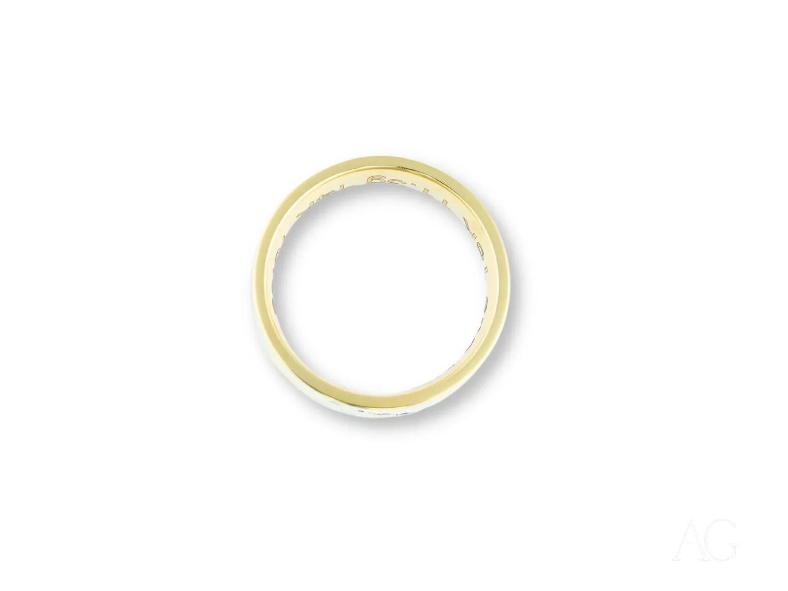 Gold eternal wave wedding band with channel-set diamonds