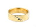 Eternal Wave Wedding Band: Yellow Gold Ring with 5 Diamonds in Wave Design