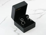 Ethereal Circles 18K white gold dangle earrings in gift box