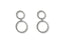Silver-toned Ethereal Circles white gold dangle earrings featuring interconnected hoops