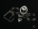 Silver Ethereal Circles white gold dangle earring components