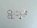 Ethereal Circles 18K white gold dangle earrings with silver-toned hoops