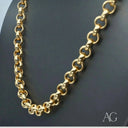 Exquisite 18k gold rolo chain necklace in art gold jewelry