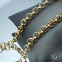 Shiny 18k gold rolo chain from exquisite craftsmanship art gold jewelry