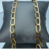 Exquisite Art Gold 18k elongated oval link chain necklace