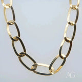 Exquisite Art Gold 18k gold chain with oval flat-link necklace