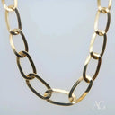 Exquisite Art Gold 18k gold chain necklace in flat-link design