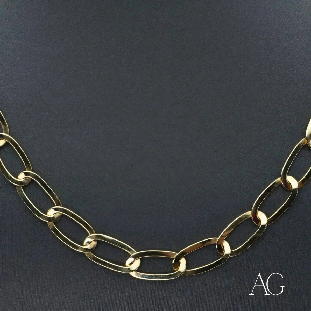 Exquisite Art Gold 18k gold chain with oval links