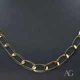 Exquisite Art Gold 18k gold chain with oval links