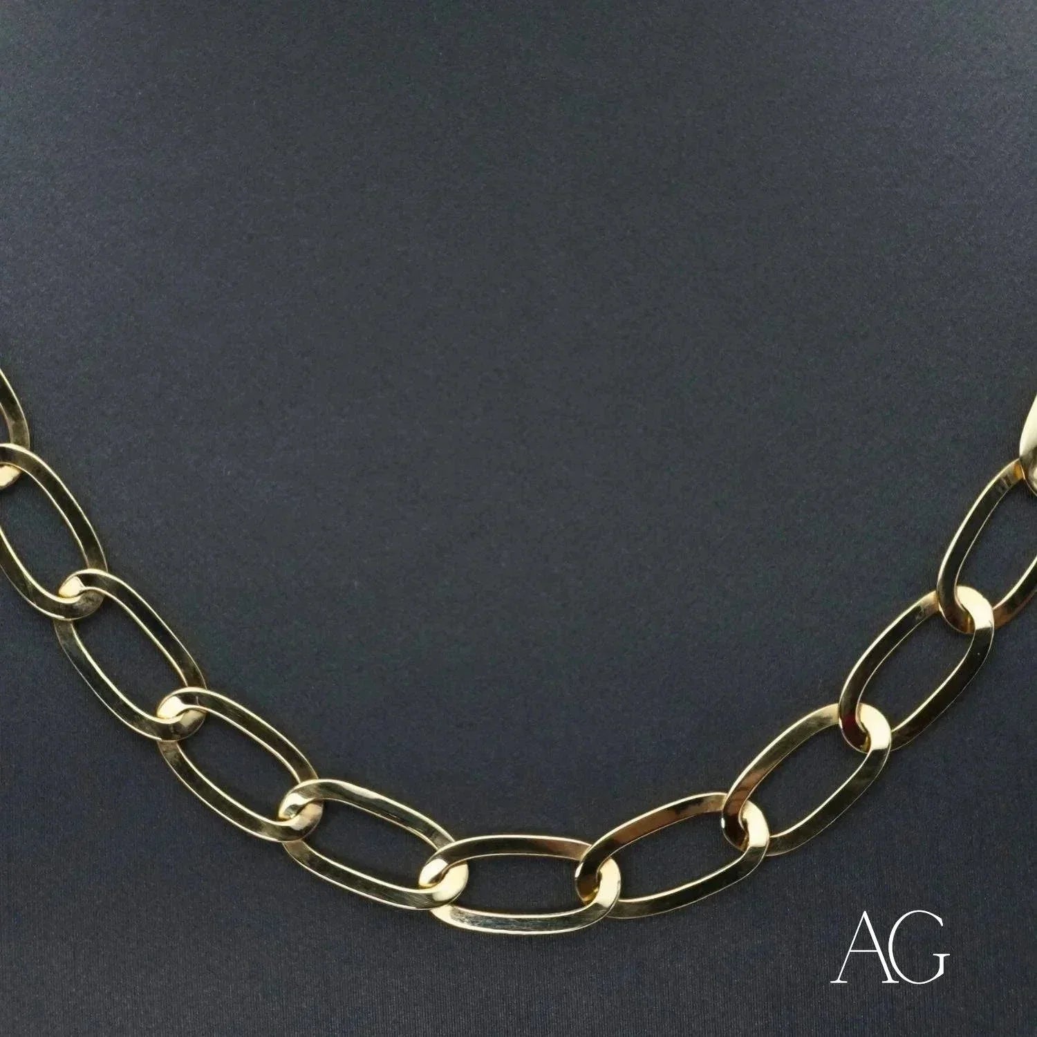 Exquisite Art Gold 18k gold chain with oval links