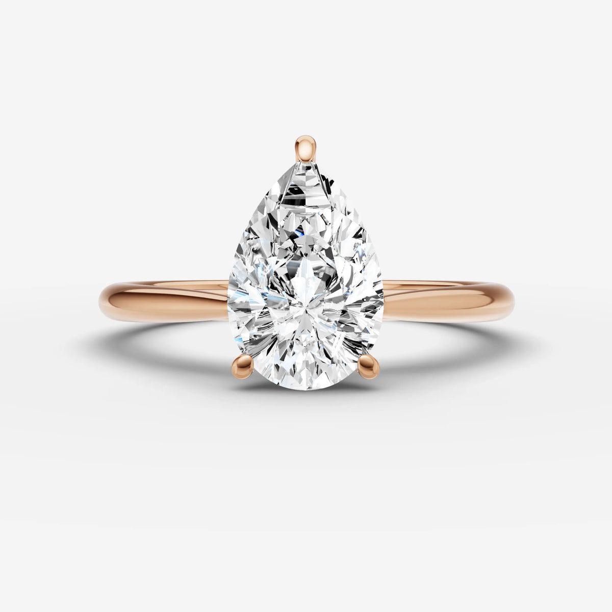 Cathedrale pear diamond setting in gold, view 7