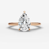 Cathedrale pear diamond setting in gold, view 7