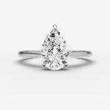 Cathedrale pear diamond setting in gold, view 13