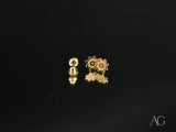 Floral Bloom 18K Gold Petite Stud Earrings with Screw-Back Closures