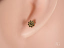 Floral Bloom 18K Gold Petite Stud Earring on Ear