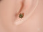 Floral Bloom 18K gold petite stud earring featuring a flower-shaped design on the ear