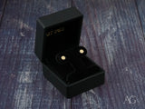 Floral Bloom 18K Gold Petite Stud Earrings in Black Box