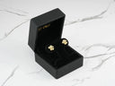Floral Elegance 18k gold 0.06ct diamond flower stud earrings in velvet box