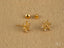 Gold CZ flower stud earrings with cubic zirconia accents and screw-back closures for Floral Spark 18K collection