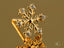 Gold CZ Flower floral spark 18k snowflake-shaped earring with clear gemstones