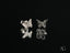 Shiny silver butterfly-shaped stud earrings in 18K White Gold Butterfly jewelry collection